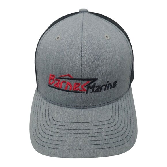Barnes Marine Embroidered Logo Mesh Snapback Cap Boating Trucker Hat Richardson - Picture 1 of 13